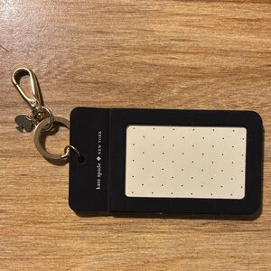 NWOT Kate Spade Black and White Polka Dot ID Holder
